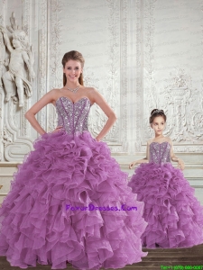 Most Popular Beading and Ruffles Princesita Dress in Light Purple